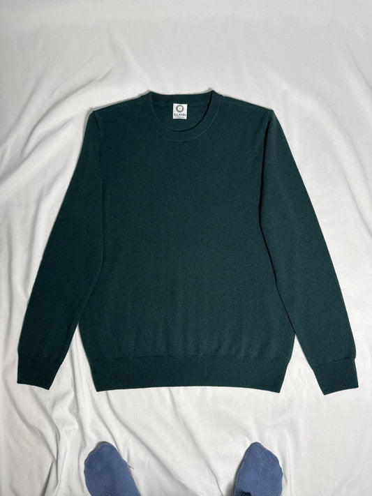 Crew Neck Jumper - Forest Green - IllannMen's Round Neck