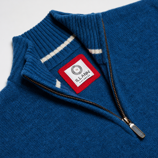 Cashmere Quarter Zip Four-ply - Teal