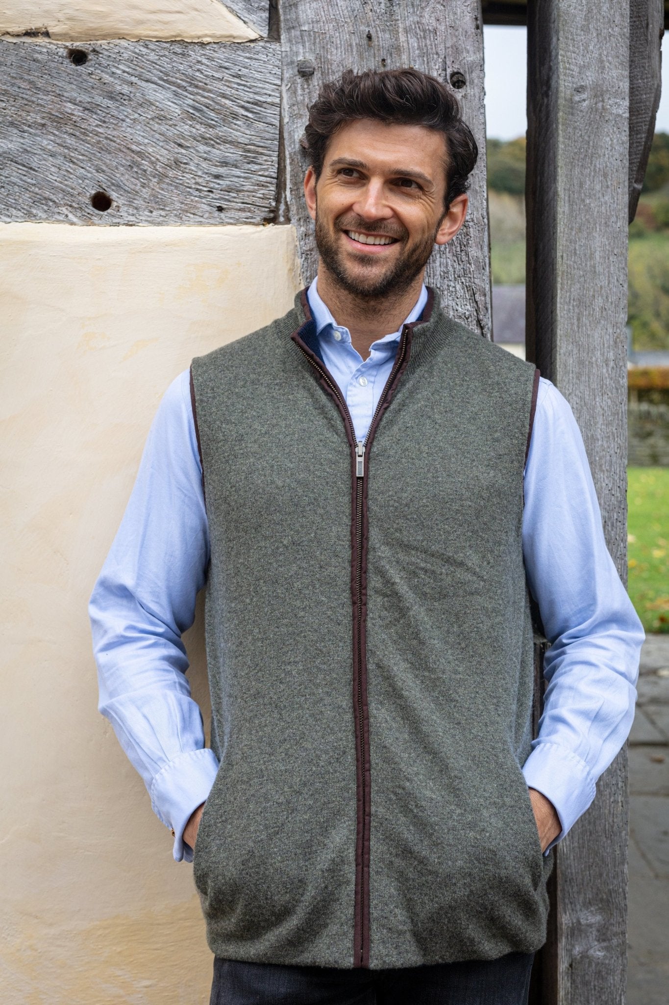 Reversible Gilet - Olive / Navy - IllannMen's Gilet