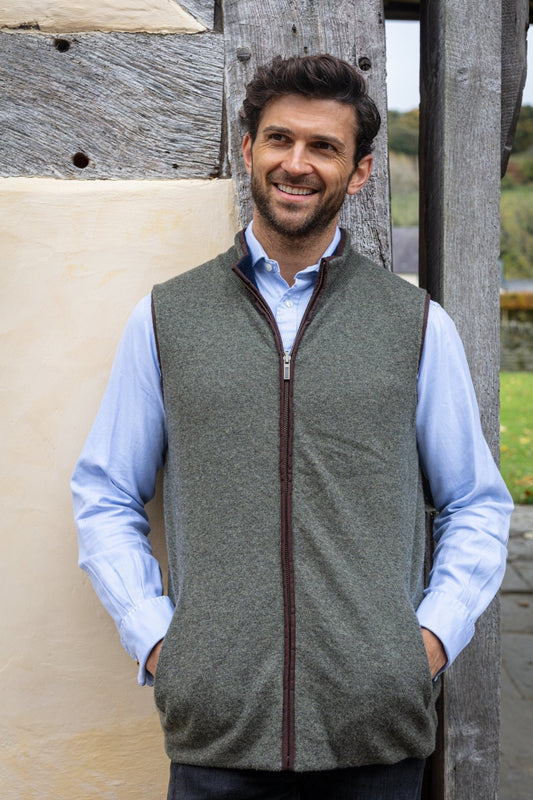 Reversible Gilet - Olive / Navy - IllannMen's Gilet
