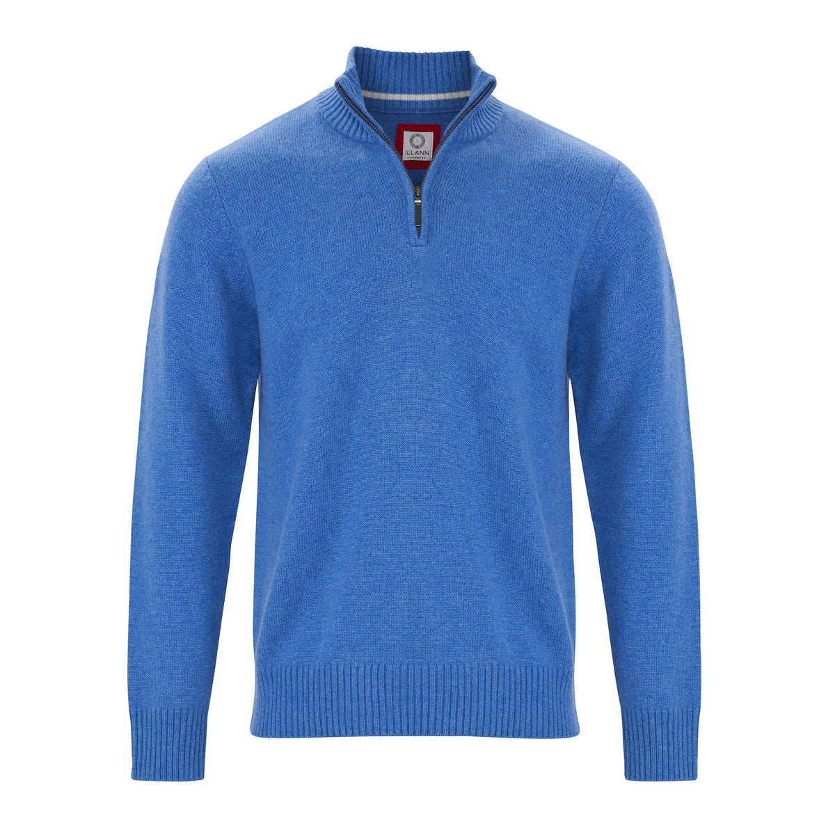 Zip Neck Four ply - Denim - IllannMen's Zip Neck
