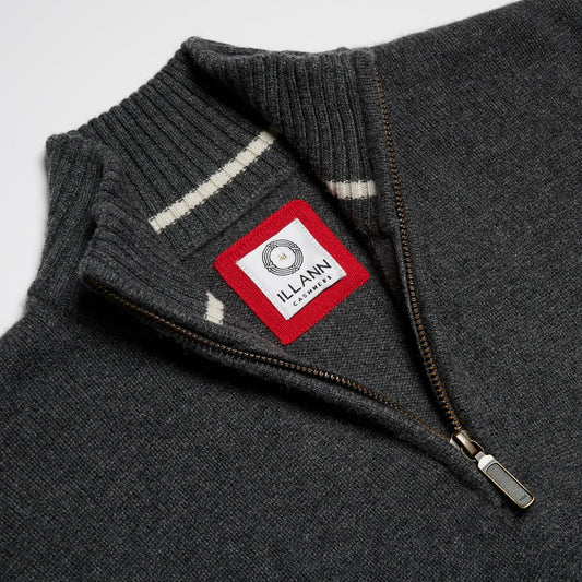 Zip Neck Four ply - Flannel - IllannMen's Zip Neck