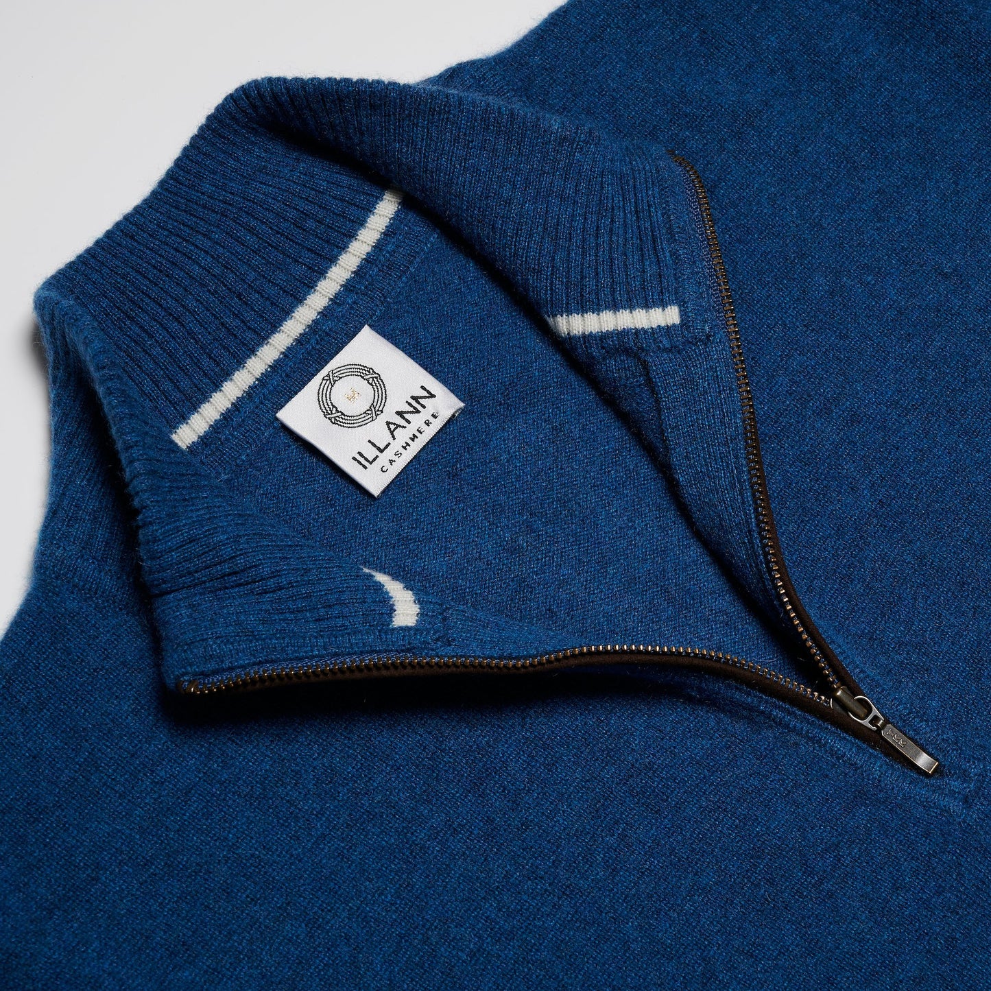Zip Neck Two ply - Teal - IllannMen's Zip Neck