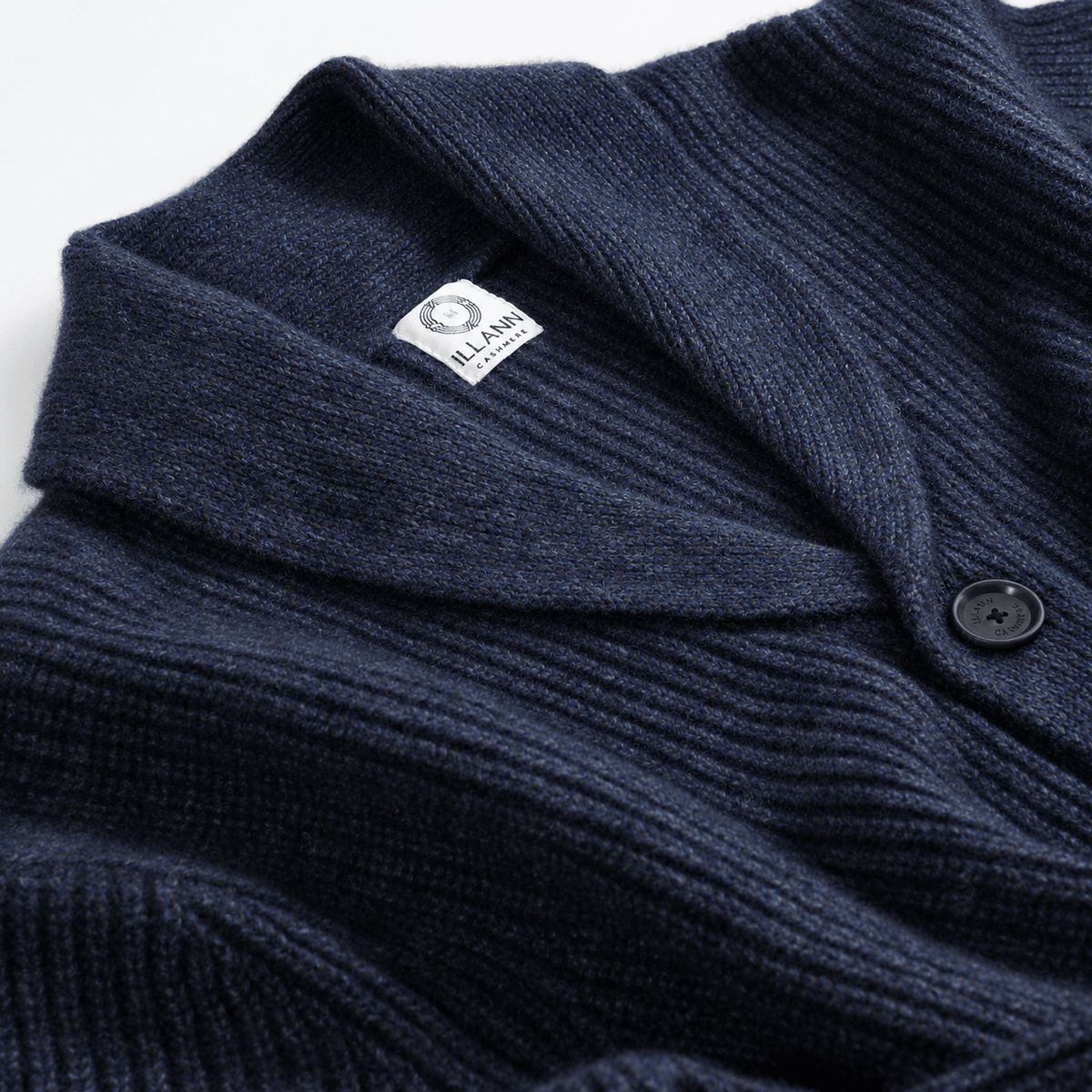 Cashmere Shawl Collar Cardigan Six-ply - Navy - IllannMen's Cardigan