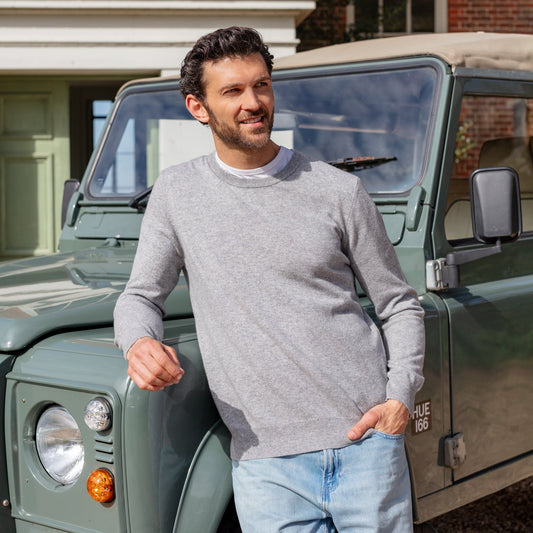 Crew Neck Jumper - Flint - IllannMen's Round Neck