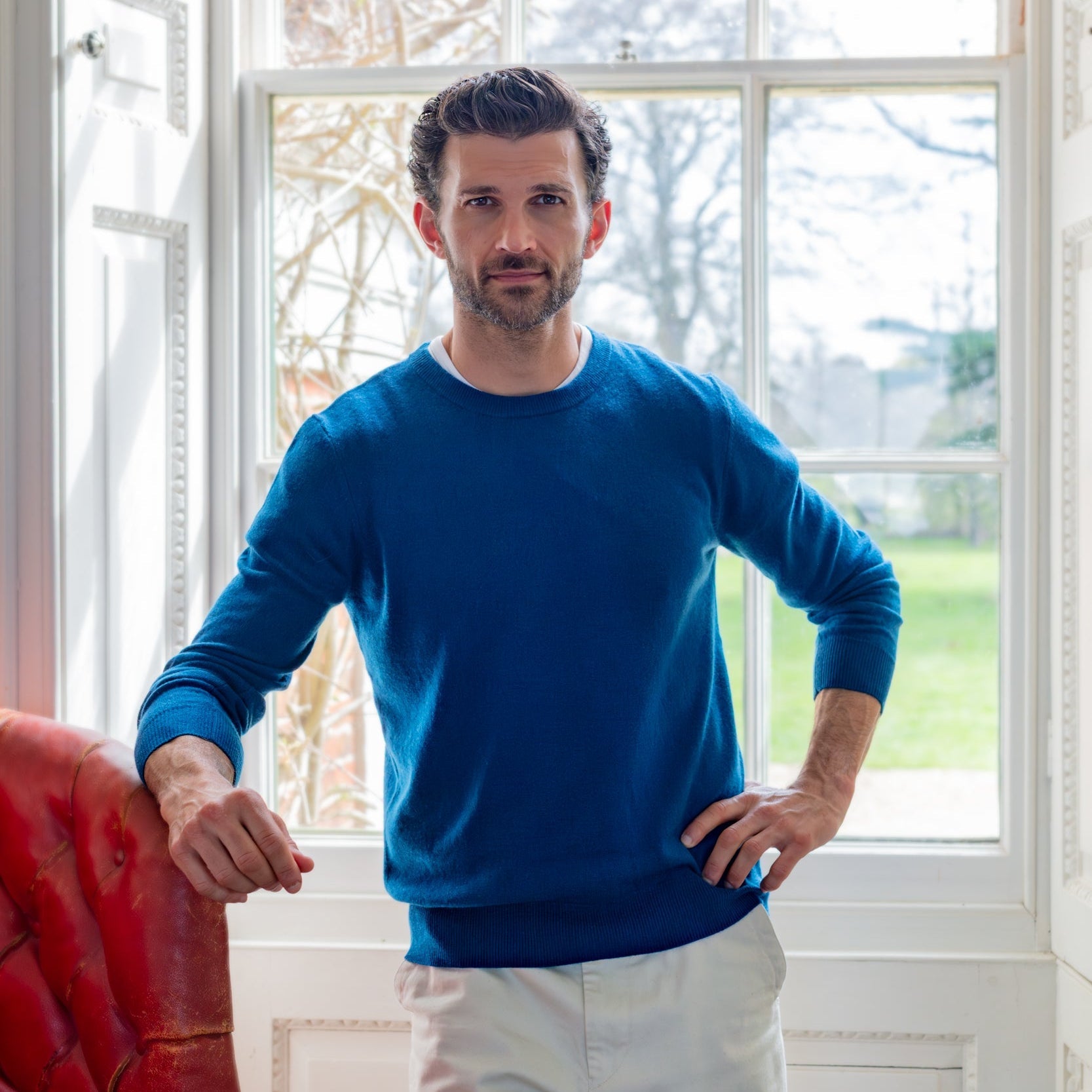 Crew Neck Jumper - Teal - IllannMen's Round Neck