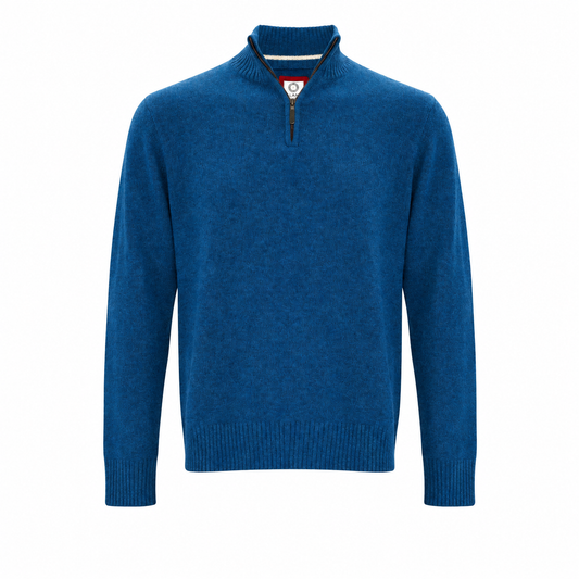 Cashmere Quarter Zip Four-ply - Teal