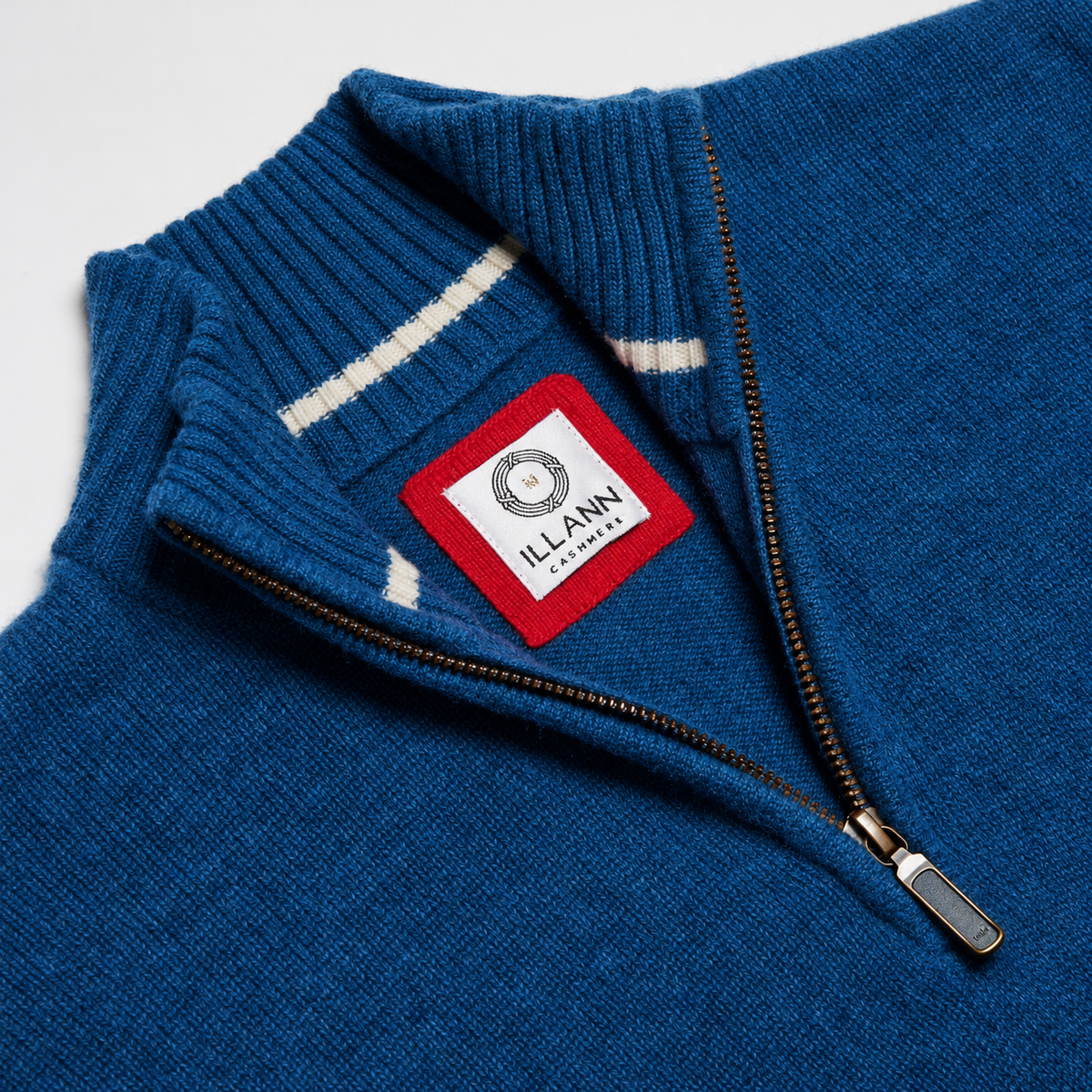 Cashmere Quarter Zip Four-ply - Teal
