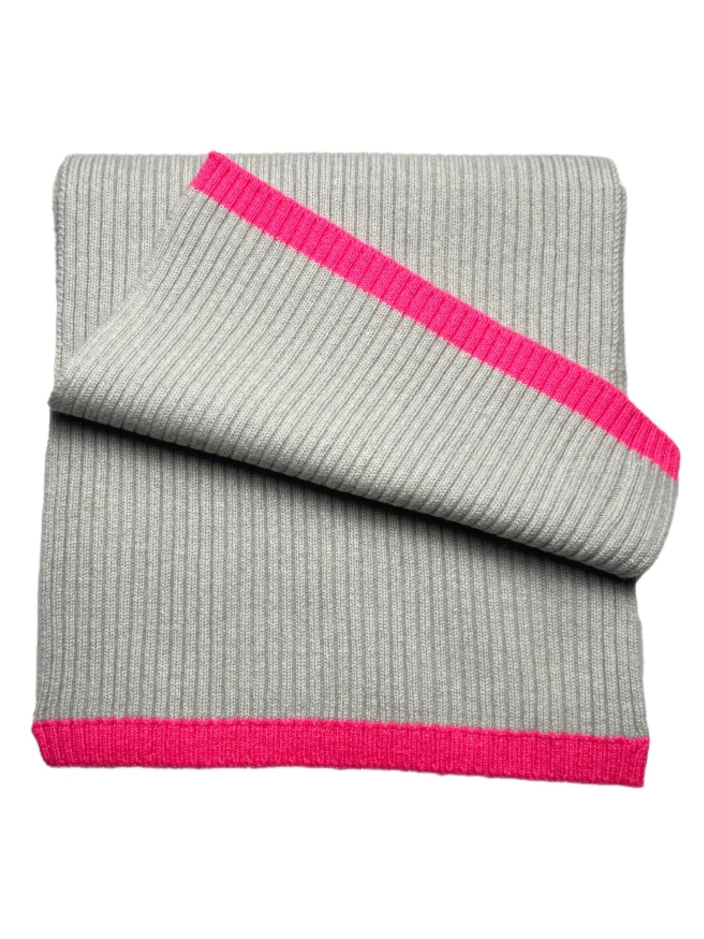 Pink - Ribbed Scarf - IllannScarf