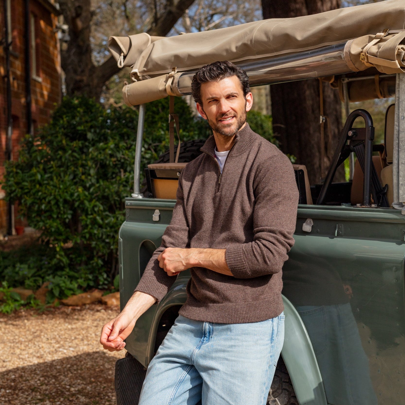 Quarter Zip Two - ply - Cedar - IllannMen's Zip Neck
