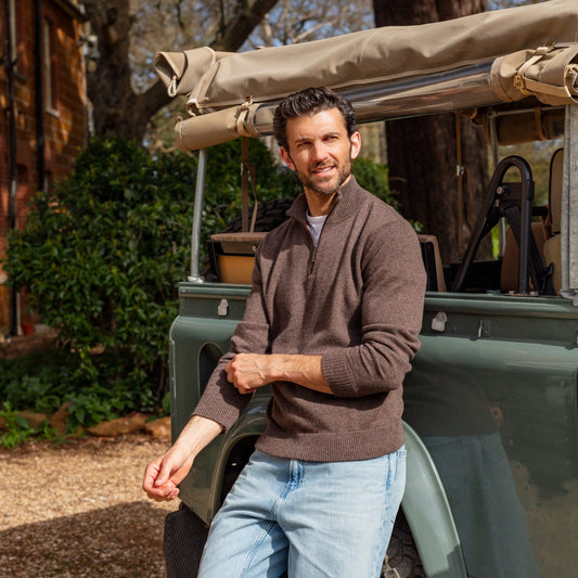 Quarter Zip Two - ply - Cedar - IllannMen's Zip Neck