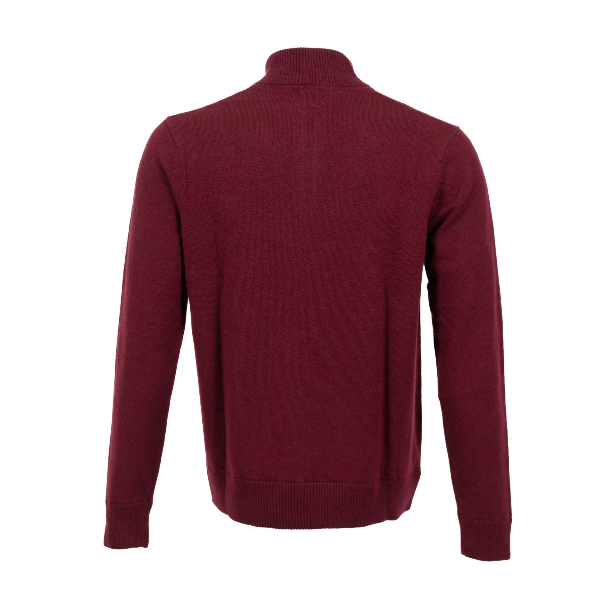 Quarter Zip Two - ply - Claret - IllannMen's Zip Neck