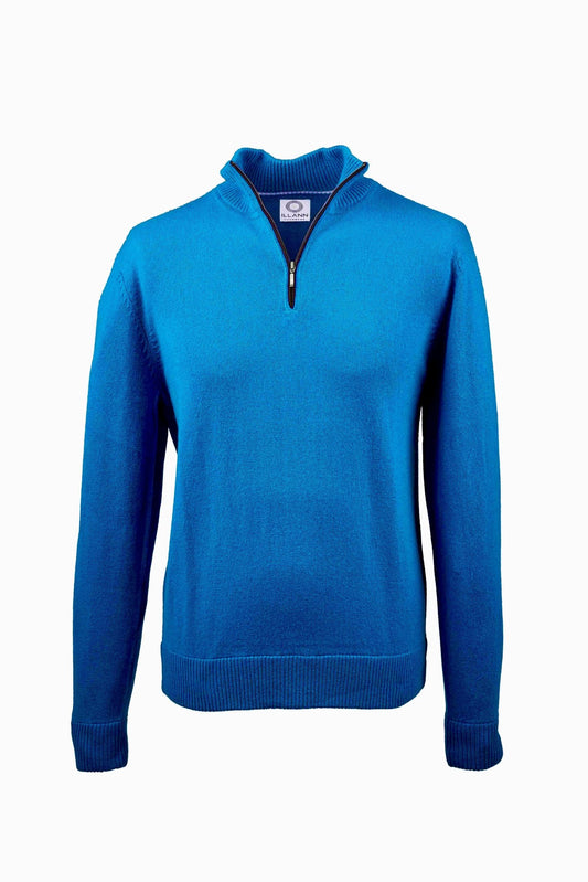 Quarter Zip Two - ply - Jetstream - IllannMen's Zip Neck