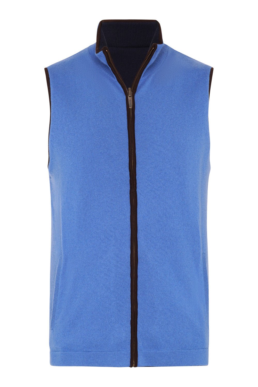 Reversible Cashmere Gilet - Denim / Navy - IllannMen's Gilet