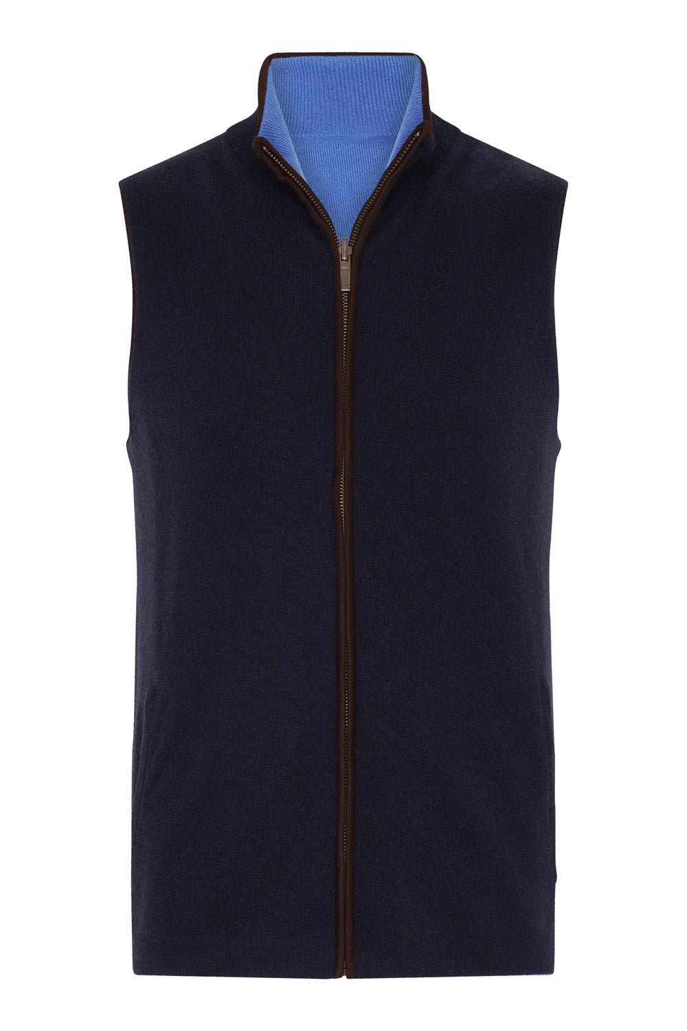 Reversible Cashmere Gilet - Denim / Navy - IllannMen's Gilet