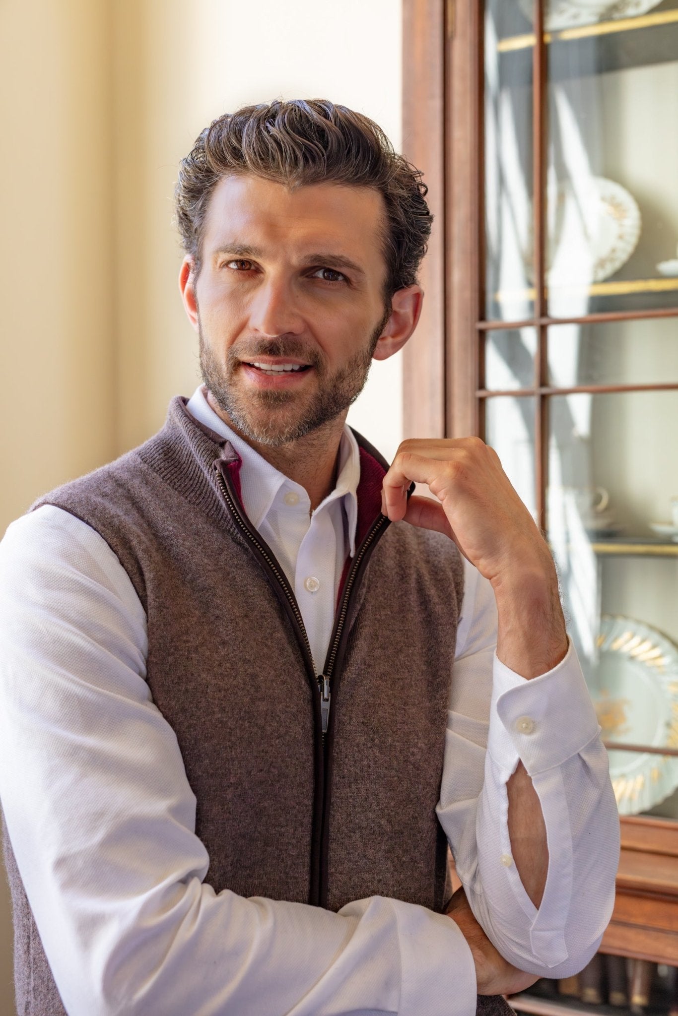 Reversible Gilet - Cedar / Claret - IllannMen's Gilet