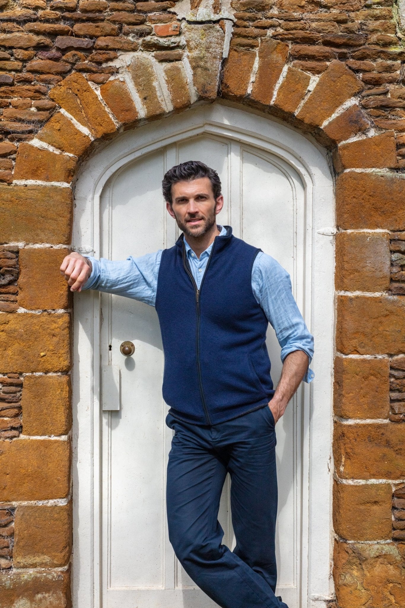 Reversible Gilet - Charcoal / Navy (Black Trim) - IllannMen's Gilet