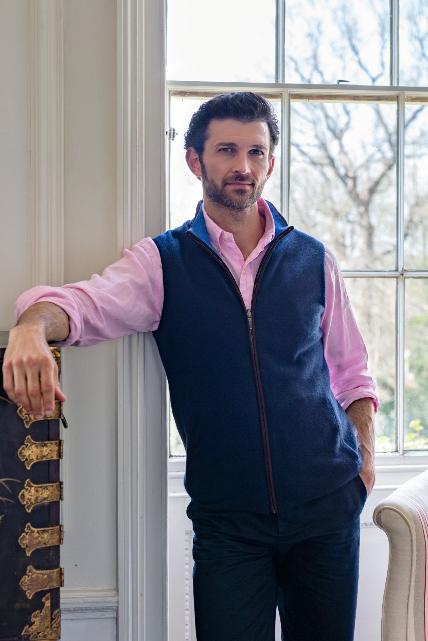 Reversible Gilet - Denim / Navy - IllannMen's Gilet