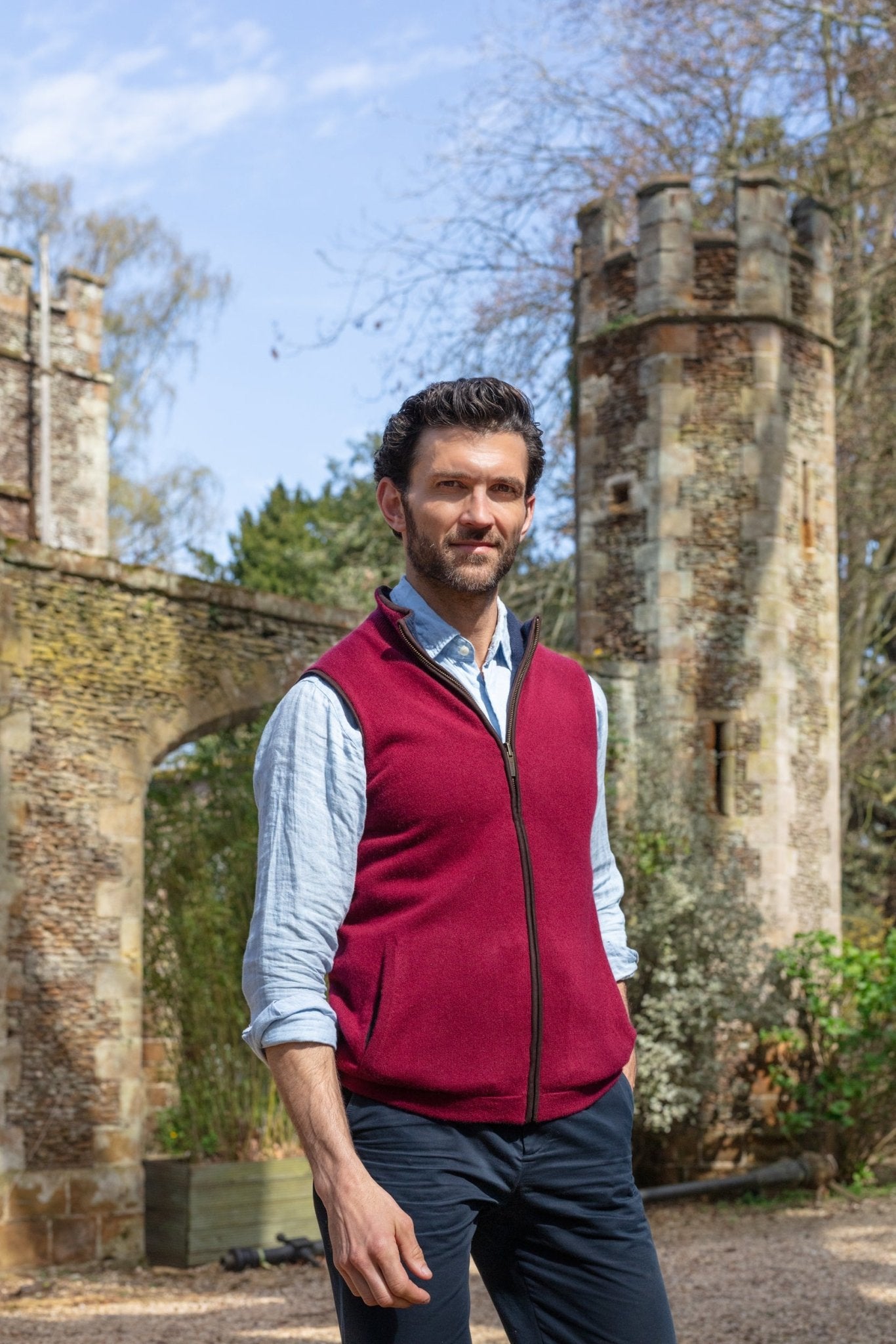 Reversible Gilet - Navy / Claret – Illann