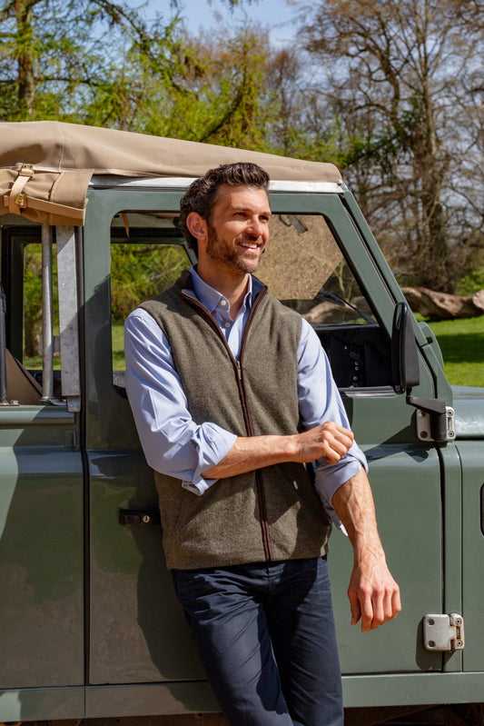 Reversible Gilet - Olive / Navy - IllannMen's Gilet