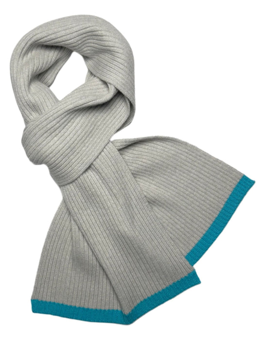 Turquoise - Ribbed Scarf - IllannScarf