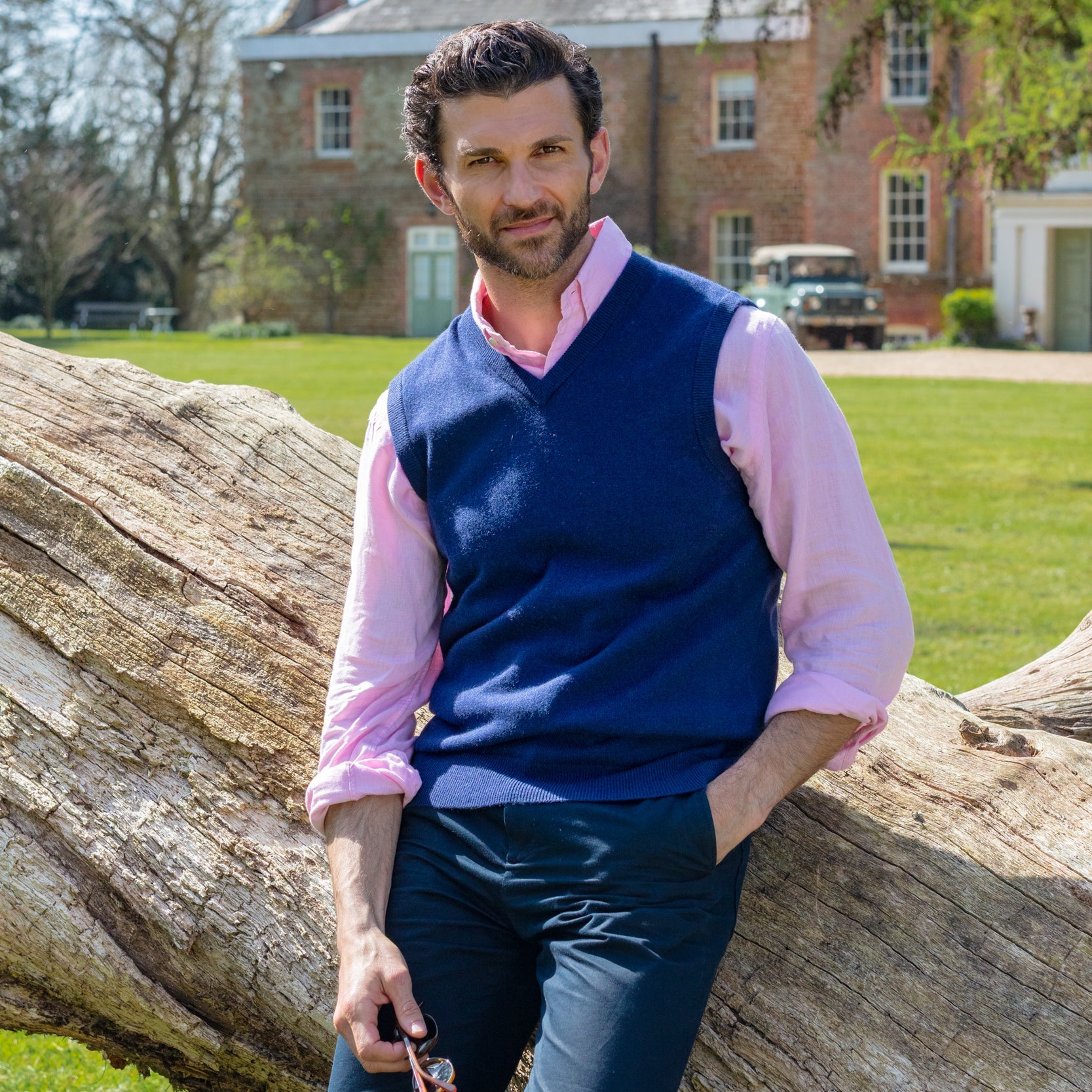 V - Neck Vest - Navy - IllannMen's V Neck