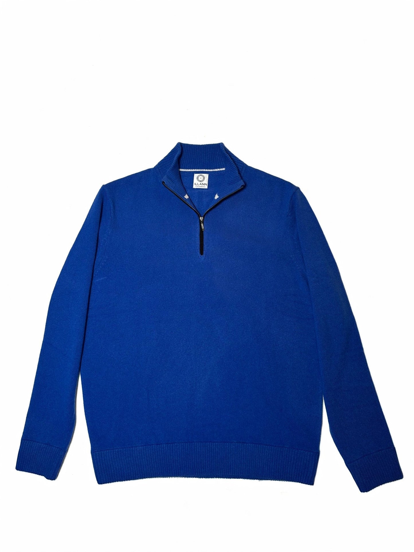 Zip Neck Two ply - Lapis - IllannMen's Zip Neck