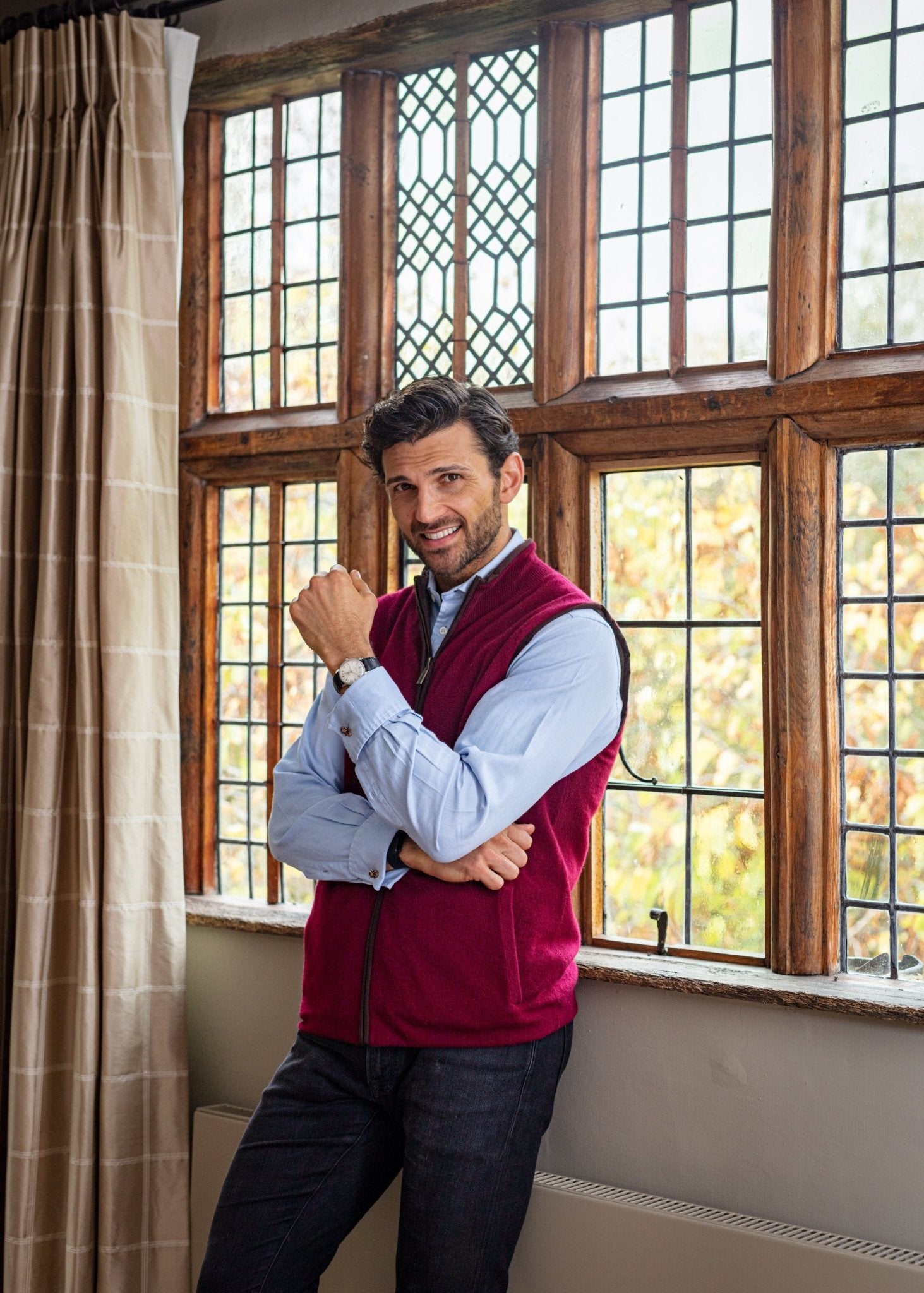 Reversible Gilet - Cedar / Claret - IllannMen's Gilet