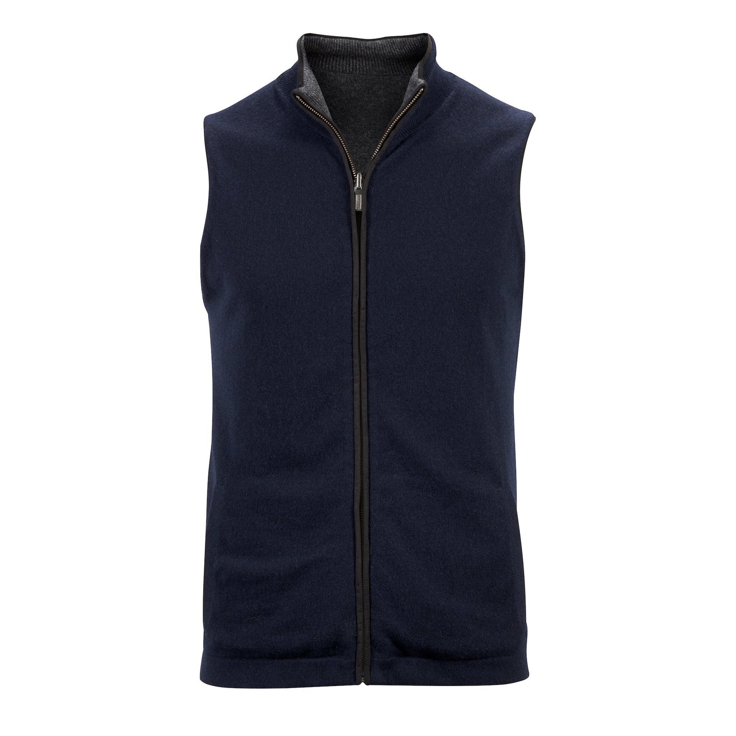 Reversible Gilet- Charcoal / Navy (Black Trim) - IllannMen's Gilet