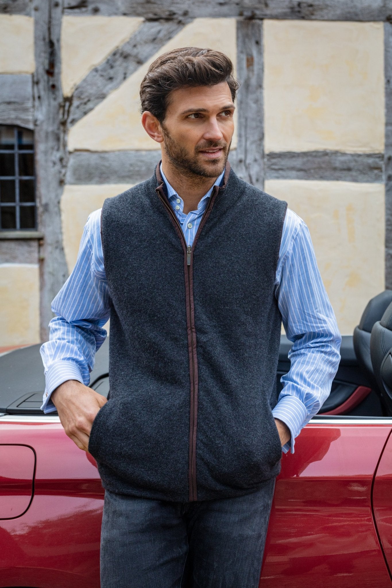 Reversible Gilet - Charcoal / Navy - IllannMen's Gilet