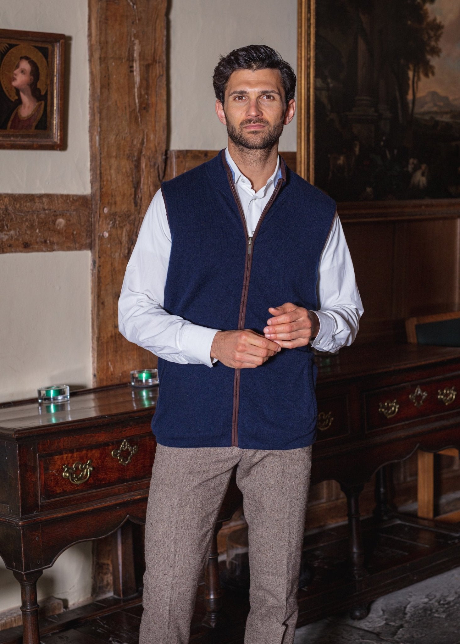 Reversible Gilet - Denim / Navy - IllannMen's Gilet