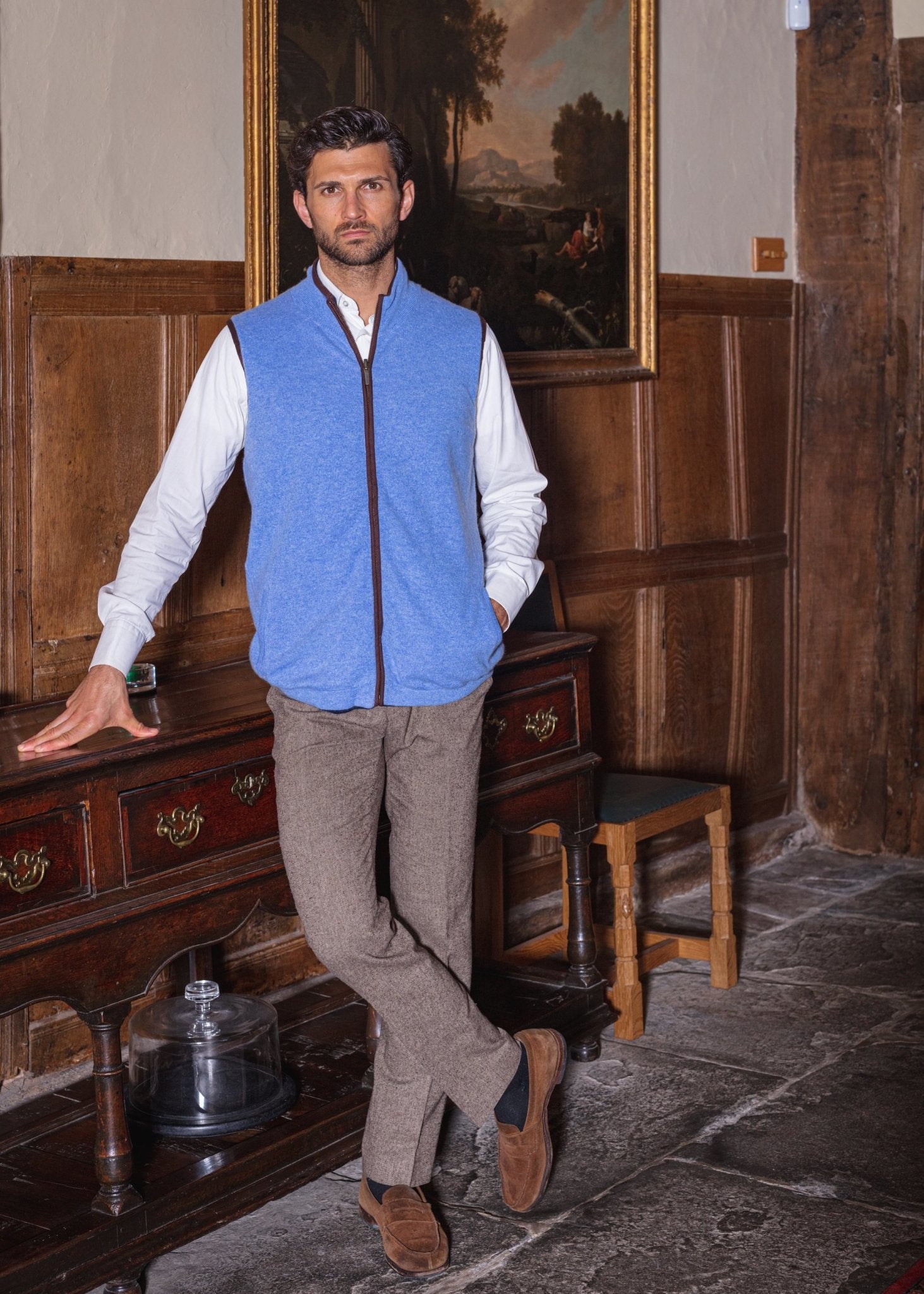 Reversible Gilet - Denim / Navy - IllannMen's Gilet