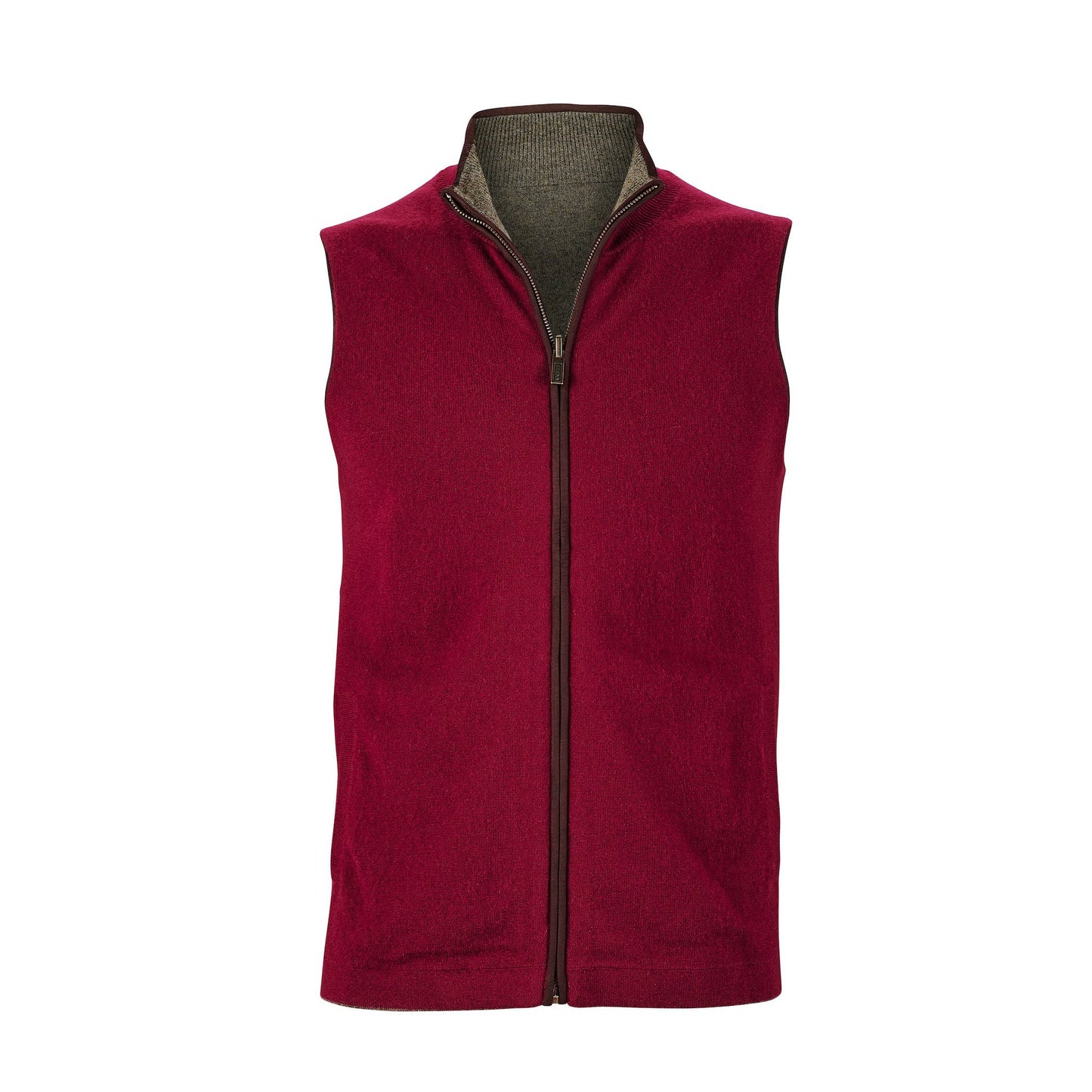 Reversible Gilet - Olive / Claret - IllannMen's Gilet