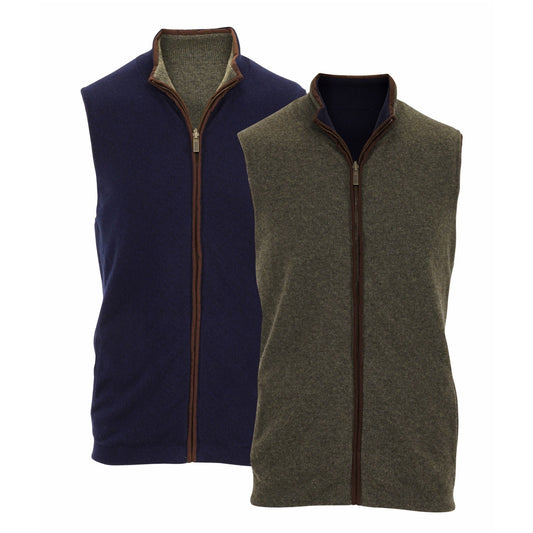 Reversible Gilet - Olive / Navy - IllannMen's Gilet