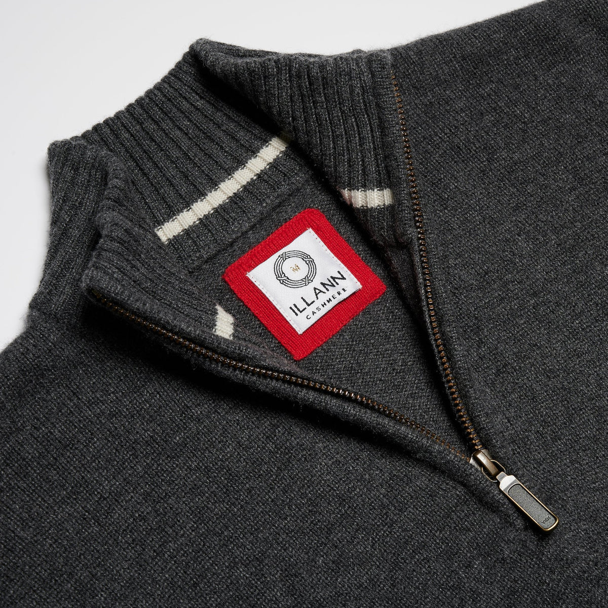 Zip Neck Four ply - Flannel - IllannMen's Zip Neck
