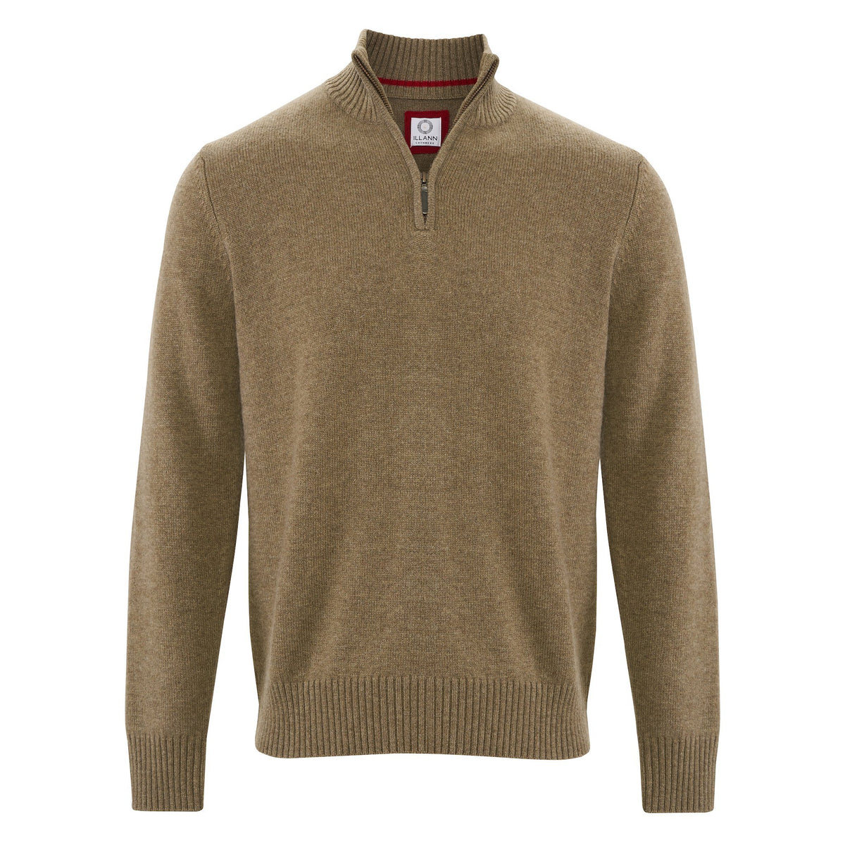 Zip Neck Four ply - Moss - IllannMen's Zip Neck