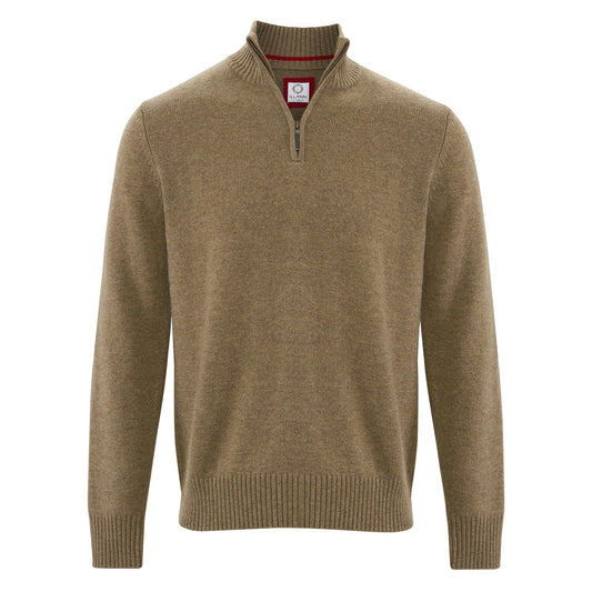 Zip Neck Four ply - Moss - IllannMen's Zip Neck