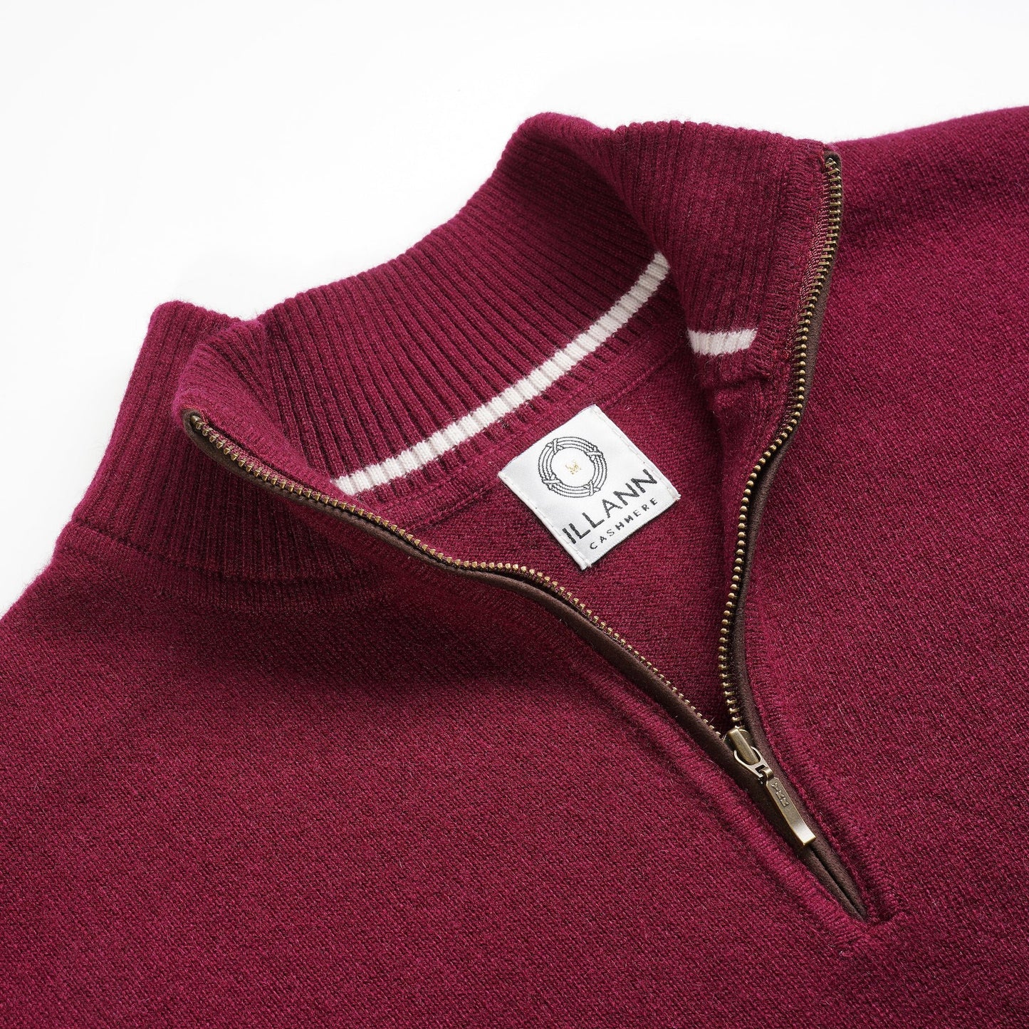 Zip Neck Two ply - Claret - IllannMen's Zip Neck