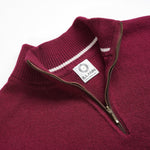 Load image into Gallery viewer, Zip Neck Two ply - Claret - IllannMen&#39;s Zip Neck
