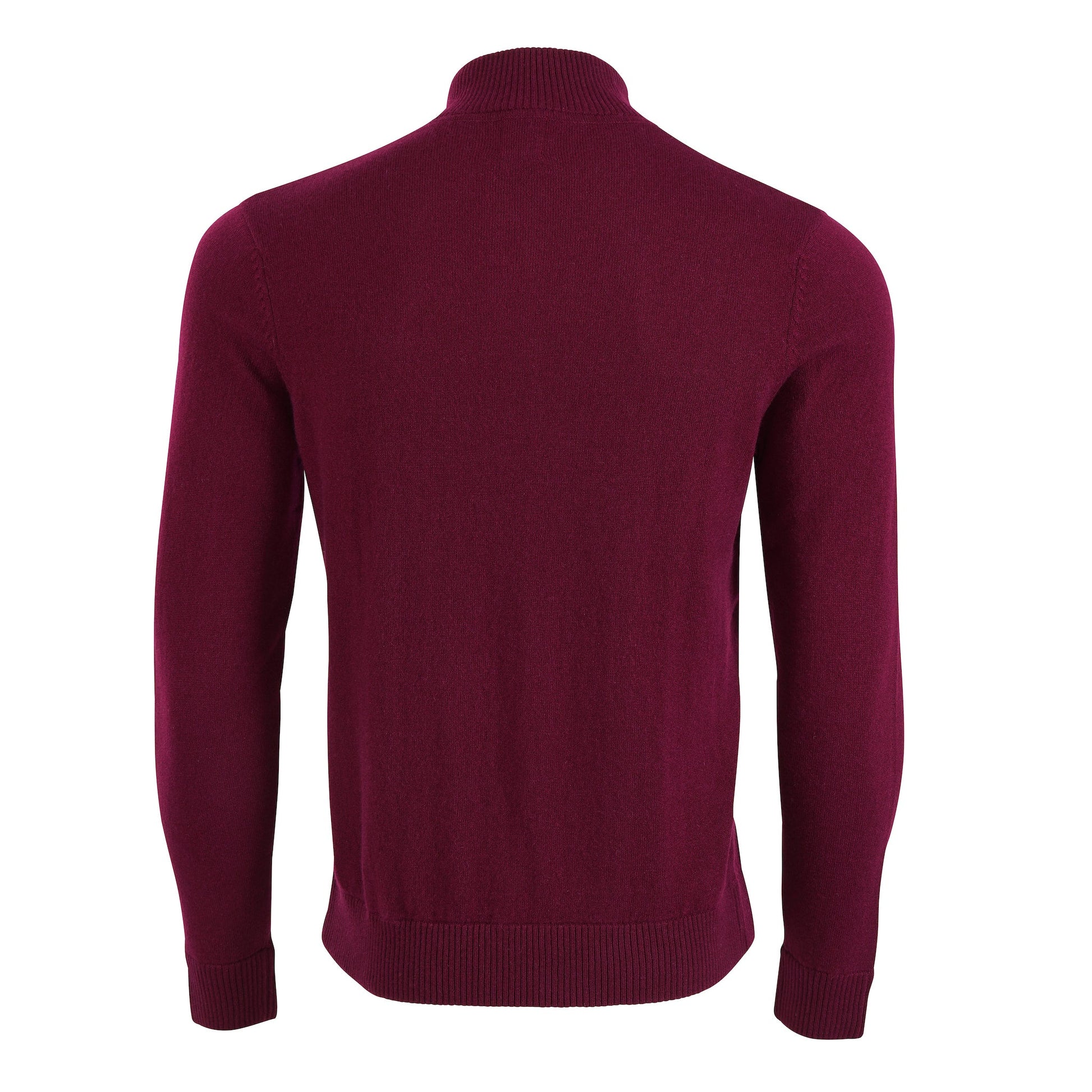 Zip Neck Two ply - Claret - IllannMen's Zip Neck