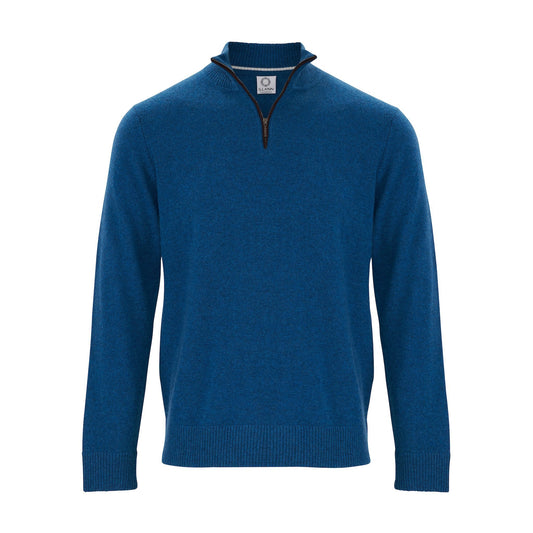 Zip Neck Two ply - Teal - IllannMen's Zip Neck